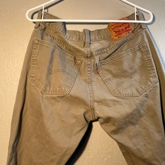 Y2K Classic Levi's 511 Tan Chinos Pants Straight Leg Tapered Retro Premium 36X30 - Picture 8 of 9